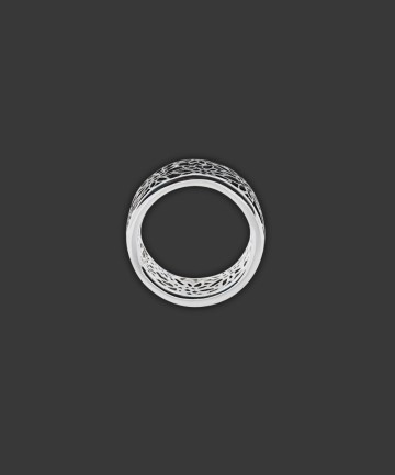 Edelweiss Filigraner Schwarzer Rhodium Ring R8005